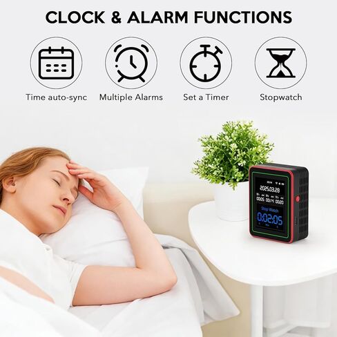 Air Quality Monitor Home Indoor - 15-in-1 Professional Air Meter with HCHO, CO2, PM, TVOC, AQI, Temperature & Humidity, Real-Time Display, App Control, Portable, Accurate for Home & Office Use in Kuwait