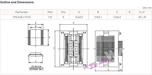 OTS-8(16)-1.27-03 Pitch 1.27mm Width 3.9mm for SOP8/SO8/SOIC8 Package IC MCU Test Burn-in Programming Adapter Socket Enplas @XYG in Saudi Arabia