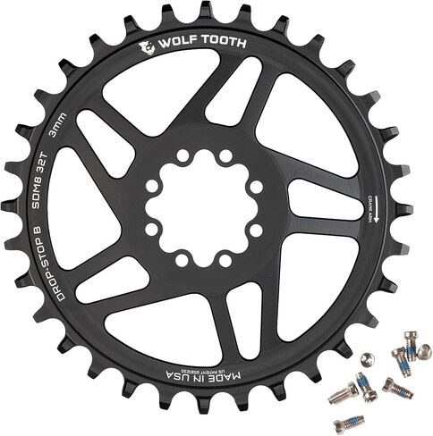 Wolf Tooth Components 8-Bolt Direct Mount Ring (3mm Offset) 28T Black in Saudi Arabia