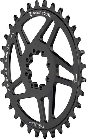 Wolf Tooth Components 8-Bolt Direct Mount Ring (3mm Offset) 28T Black in Saudi Arabia