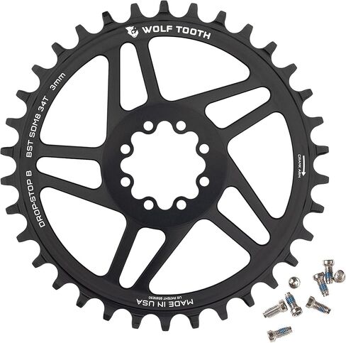 Wolf Tooth Components 8-Bolt Direct Mount Ring (3mm Offset) 28T Black in Saudi Arabia