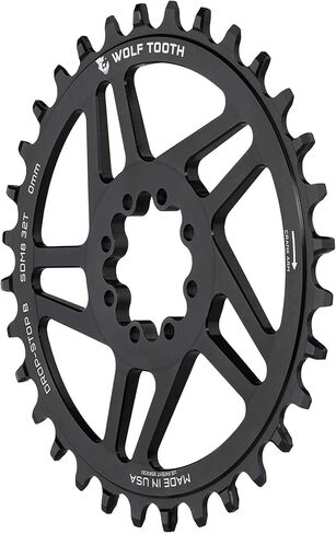 Wolf Tooth Components 8-Bolt Direct Mount Ring (3mm Offset) 28T Black in Saudi Arabia