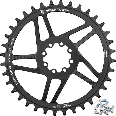 Wolf Tooth Components 8-Bolt Direct Mount Ring (3mm Offset) 28T Black in Saudi Arabia
