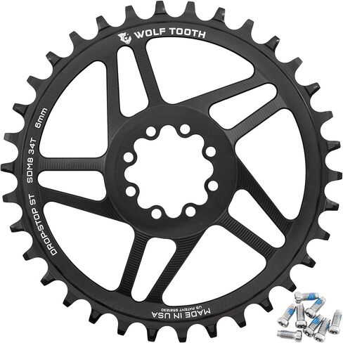 Wolf Tooth Components 8-Bolt Direct Mount Ring (3mm Offset) 28T Black in Saudi Arabia