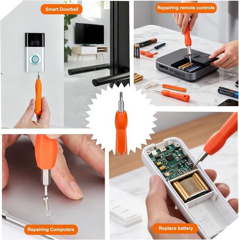 مفك جرس باب الفيديو، أداة مفك براغي T6 T15 مزدوجة الأطراف لاستبدال جرس باب الفيديو بالكاميرا، تغيير البطارية، إعادة تعيين كلمة مرور واي فاي in Kuwait