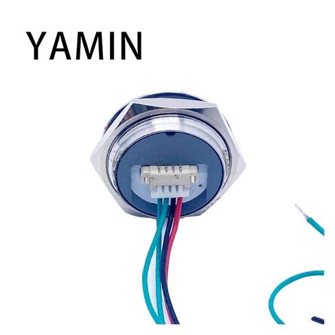 1PCS 19/22/25/30mm Ultra Short LED Light Metal Push Button Switch with Wire 3-6V 12-24V Momentary Reset Waterproof Stainless Steel(Blue Power,3-6V,30mm-Silver Shell) in Kuwait