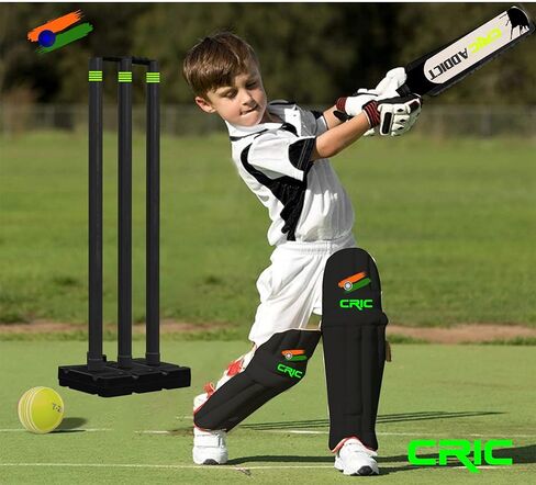 jaspo CRIC Addict Plastic Cricket Bat Set Combo with Soft Cricket Ball for Kids (Size-3 (Legender- 4 yrs to 7 yrs)) in Kuwait