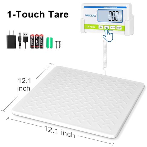 مقياس أرضي طبي من THINKSCALE بوزن 440 رطلاً - 10 جرام عالي الدقة (0.02 رطل) - شاشة عرض خلفية كبيرة جدًا - مقياس وزن الجسم المحمول للمنزل والمستشفى والطبيب وصالة الألعاب الرياضية واستخدام علاج السمنة - كجم / رطل in Kuwait