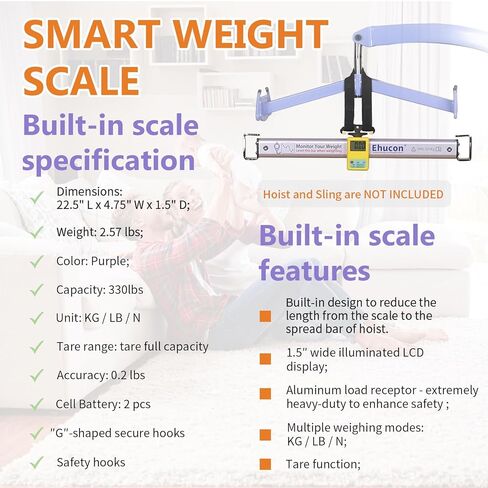 Patient Wight Scale for Lifting,Universal Lift Scale for Elderly,Bedridden,Suitable for Home or Hospital Care,SWL 330LBS in Saudi Arabia