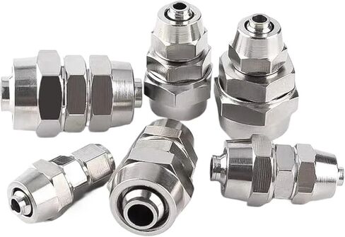 Quick Connect Air Hose Fittings, 10/50/200Pcs Tube Pneumatic Connector KPU4-16MM OD Hose Connect Quick Air Fitting(200 PCS,KPU 10-8) in Saudi Arabia