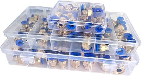 Quick Connect Air Hose Fittings, 60pcs Boxed PC6 -PC10-02 Air Joint Connectors Tube Fittings Push in Quick Release Couplings in Saudi Arabia