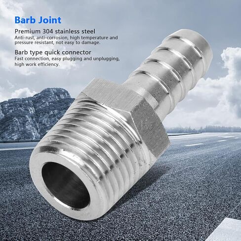 304 Stainless Steel BSPT Male Thread Barb Quick Coupling Connector Pneumatic Equipment Air Conveying Fitting Rust in Kuwait