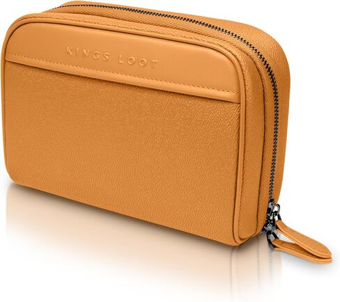 Kings Loot Tech Bag | Handcrafted Full-Grain Leather Electronics Organizer | Innovative Flat-Lay Design | Expertly Designed Storage Compartments | Slim & Compact (Midnight Black) in Saudi Arabia