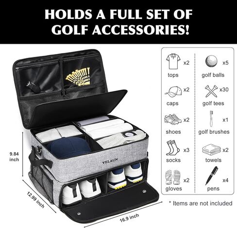 Golf Trunk Organizer, Golf Accessories for Men, Car Storage Bag with 2 Shoe Compartments, Adjustable Dividers for Gear, Durable Water-Resistant Design, Ideal Gift for Golfers in Saudi Arabia