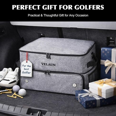 Golf Trunk Organizer, Golf Accessories for Men, Car Storage Bag with 2 Shoe Compartments, Adjustable Dividers for Gear, Durable Water-Resistant Design, Ideal Gift for Golfers in Saudi Arabia