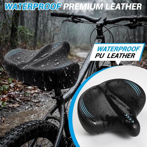 وسادة مقعد دراجة كبيرة الحجم جديدة 2026 للرجال والنساء، سرج دراجة مريح من إسفنج الذاكرة، مقعد دراجة عالمي مقاوم للماء لدراجات بيلوتون للتمرين على الطرق الجبلية ودراجات المدينة الكهربائية in Kuwait