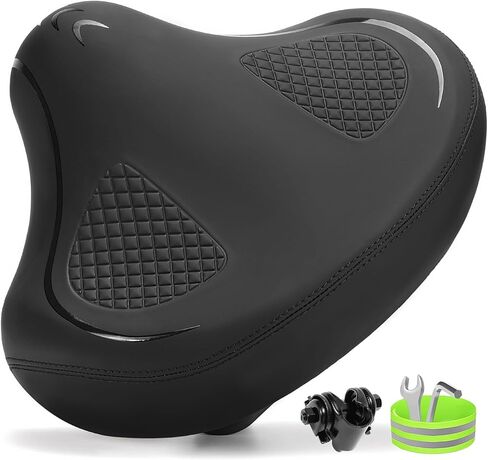 مقعد دراجة جديد بدون أنف للرجال والنساء، مريح واسع، مقعد دراجة مبطن ناعم كبير، سرج دراجة بديل مريح لبيلوتون، دراجة تمرين ثابتة، MTB، طراد الشاطئ، Ebike، دراجة المدينة in Kuwait