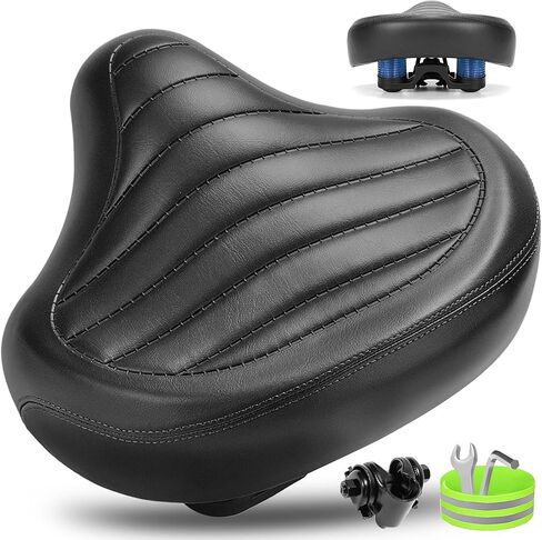 New Noseless Bike Seat for Men Women Comfort Wide, Large Soft Padded Bicycle Seat, Comfortable Replacement Bike Saddle for Peloton, Stationary Exercise Bike, MTB, Beach Cruiser, Ebike, City Bike in Saudi Arabia