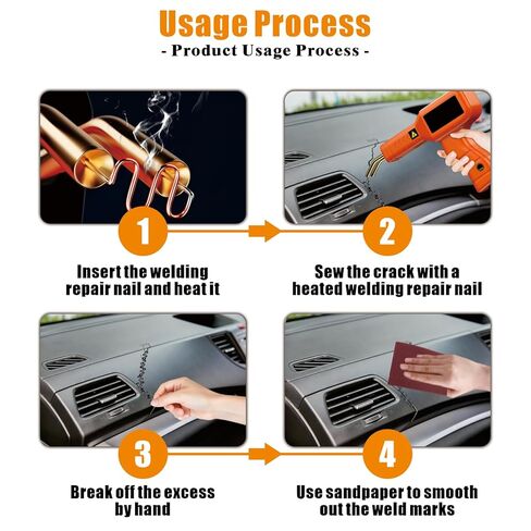 3000PCS Plastic Bumper Repair Kit - 6 Types Hot Stapler Staples 0.6丨0.8mm for Plastic Welding Projects in Kuwait