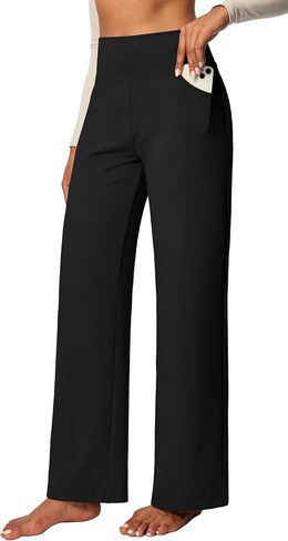 IUGA واسعة الساق اليوغا السراويل للنساء Sweatpants مع جيوب اليوغا السراويل مضيئة صالة السراويل فضفاضة عالية الخصر مريح تجريب الرقص in Kuwait