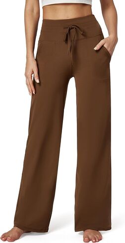IUGA واسعة الساق اليوغا السراويل للنساء Sweatpants مع جيوب اليوغا السراويل مضيئة صالة السراويل فضفاضة عالية الخصر مريح تجريب الرقص in Kuwait