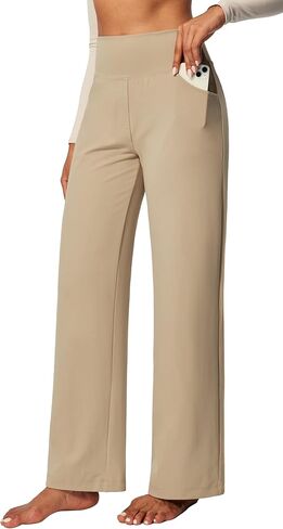 IUGA واسعة الساق اليوغا السراويل للنساء Sweatpants مع جيوب اليوغا السراويل مضيئة صالة السراويل فضفاضة عالية الخصر مريح تجريب الرقص in Kuwait