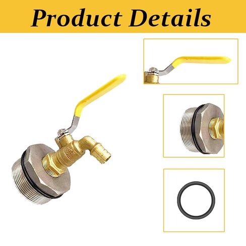 SagaSave 2 inch Drum Faucet Brass Barrel Faucet with Gasket and Tape Easy to Install for 200kg/440.92lb Plastic Drums, Steel Drums in Saudi Arabia