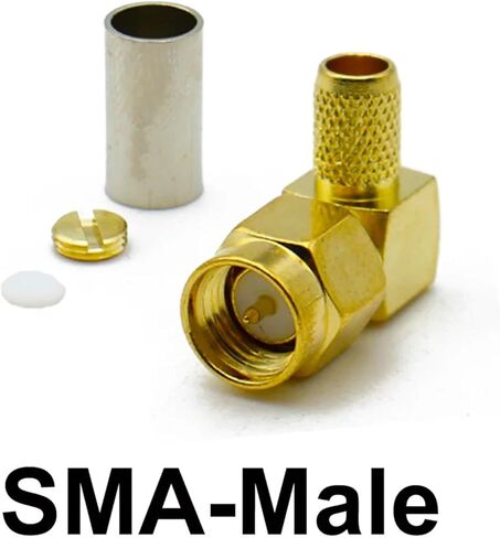 SMA Male Plugs Female Jack Connector RP Crimp 90 Degree Right Angle Coaxial Adapter Cable Wire Terminal(Type1,1Pcs) in Saudi Arabia