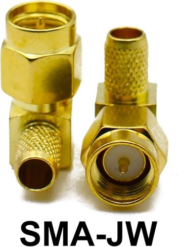 SMA Male Plugs Female Jack Connector RP Crimp 90 Degree Right Angle Coaxial Adapter Cable Wire Terminal(Type1,1Pcs) in Saudi Arabia