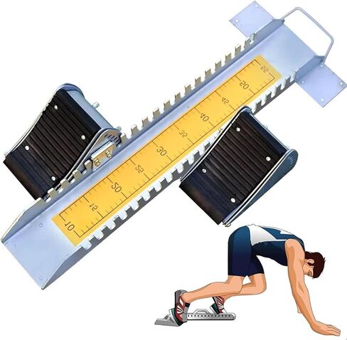 Athletics Plastic Runway Starting Block, 6 Adjustable Angles Pedals&Size: 64 * 33cm&Strong Anti Slip Grip, for Training Equipment in Schools Training Fields Parks in Saudi Arabia