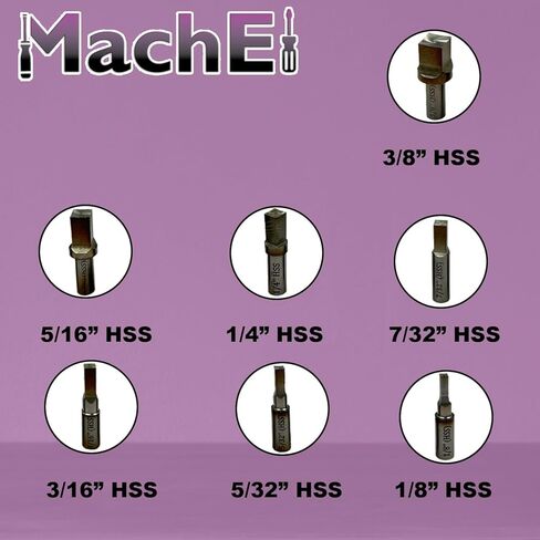 MachEl 7-Piece Square Rotary Broach Punch Set, HSS Inch Sizes (1/8″–3/8″) for Wobble & Non-Wobble Holders in Saudi Arabia
