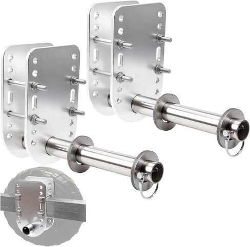 طقم عجلة تركيب رفع القارب قابل للتعديل، 2 حزمة، دعامة قابلة للتعديل شديدة التحمل تناسب المصاعد العالمية وأعمدة الرصيف، تناسب معظم عوارض المقطورة من 2 إلى 4 بوصات in Kuwait