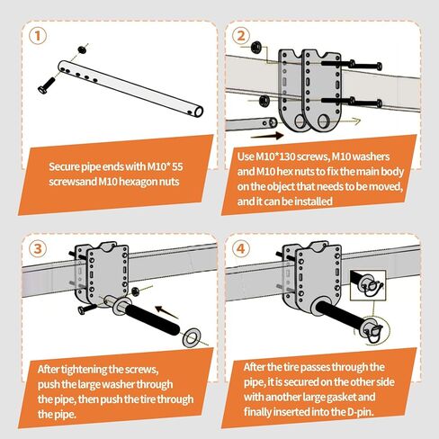 طقم عجلة تركيب رفع القارب قابل للتعديل، 2 حزمة، دعامة قابلة للتعديل شديدة التحمل تناسب المصاعد العالمية وأعمدة الرصيف، تناسب معظم عوارض المقطورة من 2 إلى 4 بوصات in Kuwait