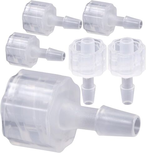 مجموعة محول خرطوم اقتران Luer Lock 8 قطع من Totority، موصل بلاستيكي بخيط داخلي 3.2 مم Pp لأنابيب السوائل الصناعية، تجهيزات خرطوم Luer المستقيمة المتوافقة مع التوزيع والهواء in Saudi Arabia