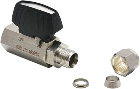 BVJ - OD/F Stainless Steel Ball Valve 1/4 3/8 1/2 Throttle 3000 Psi SS316L for Laboratory Oil Air Water(BVJ-8OD 8mm) in Kuwait