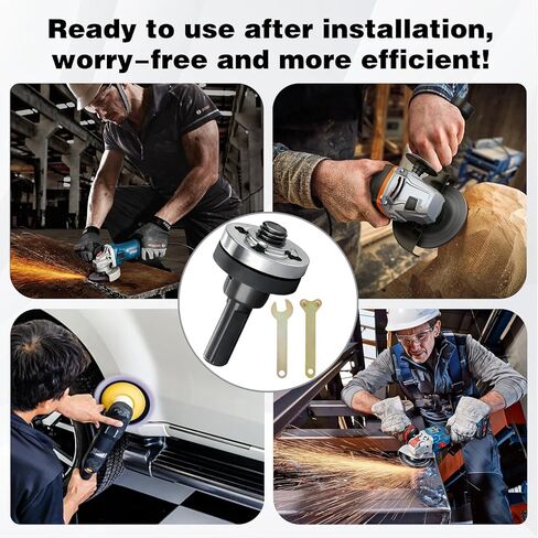 Electric Drill Angle Grinder Connecting Rod Set,2 Set Angle Grinder Attachments Set,New Drill Arbor Mandrel Adaptor with Replacement Grinder Flange Nuts and Spanner Wrench Conversion Tool (10mm) in Saudi Arabia