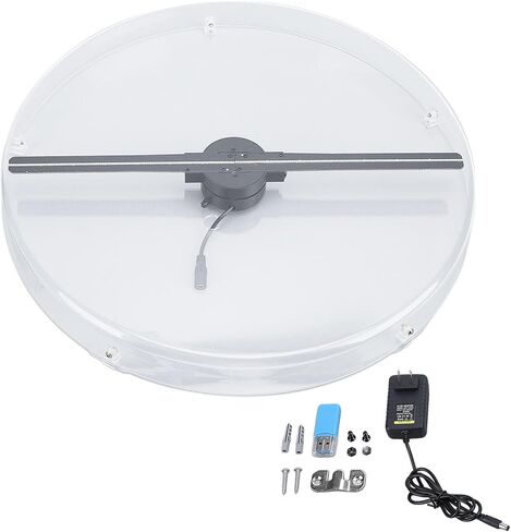 Sanpyl 3D Hologram Fan, Desktop Hologram Advertising Display Fan with Transparent Cover, 256 LED 3D Holographic Projector for Mall Shop Restaurant Hotel (US Plug) in Saudi Arabia