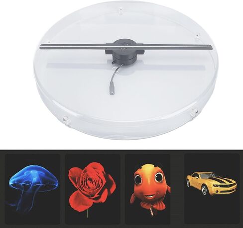 Sanpyl 3D Hologram Fan, Desktop Hologram Advertising Display Fan with Transparent Cover, 256 LED 3D Holographic Projector for Mall Shop Restaurant Hotel (US Plug) in Saudi Arabia