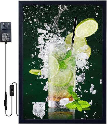 LED Movie Poster Frames Backlit Picture Frame 16" x 24" - Aluminum Snap Frame for Advertising Display&Acrylic Art ~ Backlit Poster Frame Wall Mounted (Black) in Saudi Arabia
