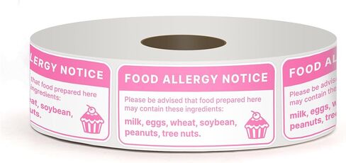 1"x2" 500pcs Square Food Allergy Stickers Waterproof for Party, Restaurants, Allergen Warning Stickers for Food, Kitchen in Saudi Arabia