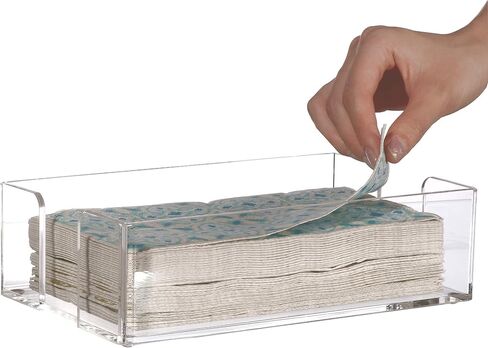 Yieach Bathroom Paper Towel Holder,9 Inch Modern Acrylic Napkin Holder fo r Disposable Guest Towel,Clear Hand Towel Tray,Flat Napkin Holders for Paper Bapkins,Napkin Dispenser for Home,Hotel,Office in Kuwait