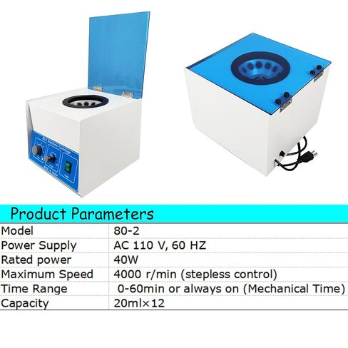 Electric Benchtop Centrifuge 80-2 Electric Centrifuge 110 V Stepless Control Max Speed 4000 R Timing 0-60 min Capacity 20ml×12 Tube Electric Centrifuge for Lab Research Institute in Saudi Arabia