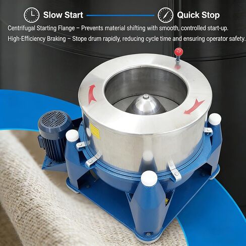 Industrial Centrifuge Dryer Machine 99.2lbs Capacity Solid-Liquid Separator Heavy Duty Stainless Steel Centrifugal Dehydrator for Biomass Oil Extraction/Metal Parts/Textile Drying 220V/3PH in Kuwait