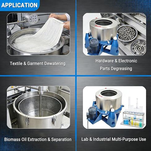 Industrial Centrifuge Dryer Machine 99.2lbs Capacity Solid-Liquid Separator Heavy Duty Stainless Steel Centrifugal Dehydrator for Biomass Oil Extraction/Metal Parts/Textile Drying 220V/3PH in Kuwait