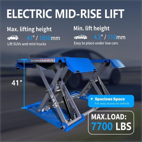 7700lbs منتصف الارتفاع مقص رفع هوائي الإصدار السيارات رفع سيارة رفع 110 فولت منتصف الارتفاع السيارات رفع المنزل المرآب رفع in Kuwait