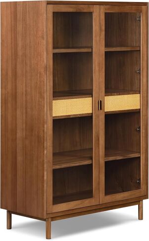 خزانة Poly & BARK Nuvon باللون البني الخشبي مع تشطيب خشبي حديث وتخزين مغلق وتصميم معاصر نظيف لمساحات المعيشة in Kuwait