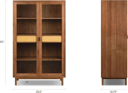 خزانة Poly & BARK Nuvon باللون البني الخشبي مع تشطيب خشبي حديث وتخزين مغلق وتصميم معاصر نظيف لمساحات المعيشة in Kuwait