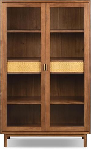 خزانة Poly & BARK Nuvon باللون البني الخشبي مع تشطيب خشبي حديث وتخزين مغلق وتصميم معاصر نظيف لمساحات المعيشة in Kuwait