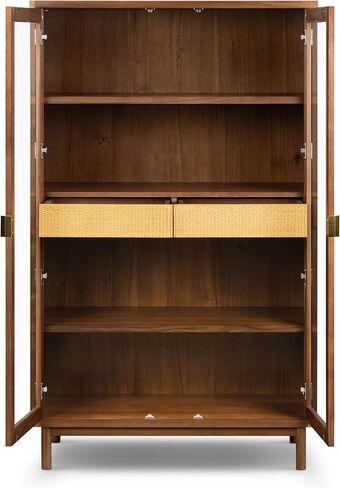 خزانة Poly & BARK Nuvon باللون البني الخشبي مع تشطيب خشبي حديث وتخزين مغلق وتصميم معاصر نظيف لمساحات المعيشة in Kuwait