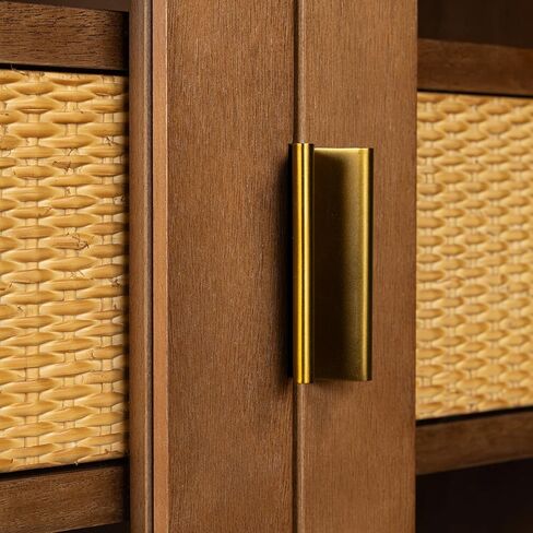 خزانة Poly & BARK Nuvon باللون البني الخشبي مع تشطيب خشبي حديث وتخزين مغلق وتصميم معاصر نظيف لمساحات المعيشة in Kuwait